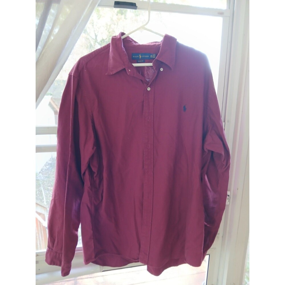 Ralph Lauren buttoned-down polo XXL TTG Classic Fit Red With Blue Horse